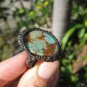 Natural Tibetan Turquoise stone Ring Thailand Jewelry art Size 8.5 A855