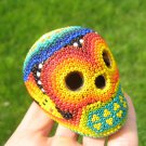 Huichol Bead Indian Skull Day of the Dead Art Hand Made Guadalajara Mexico A4 Huichol Bead Indian Skull Day of the Dead Art Hand Made Guadalajara Mexico A4