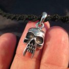 925 Sterling Silver Fanged Skull Pendant necklace Thailand A780