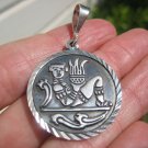 925 Silver Double Sided Mayan Aztec God Pendant Necklace Taxco Mexico A2746 925 Silver Double Sided Mayan Aztec God Pendant Necklace Taxco Mexico A2746