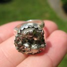 925 Silver Pyrite Stone Crystal Ring Taxco Mexico Size 6 US Adjustable A2322 925 Silver Pyrite Stone Crystal Ring Taxco Mexico Size 6 US Adjustable A2322