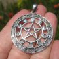 925 Silver Pentagram Zodiac Calendar Pendant Necklace 24