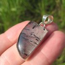 925 Silver Natural Black Rutile Quartz Stone Pendant Necklace Jewelry Art E5663 925 Silver Natural Black Rutile Quartz Stone Pendant Necklace Jewelry Art E5663