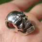 925 Silver Skull Missing Tooth Pendant Necklace A2842