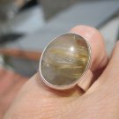 925 Silver Natural Gold Rutile Quartz Ring Size 8.25 US A4842 925 Silver Natural Gold Rutile Quartz Ring Size 8.25 US A4842