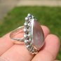 925 Silver Rose Quartz Ring Taxco Mexico Size 7 US Adjustable A3885