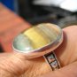 .925 silver ring Fluorite Size 6.5 , Taxco , Mexico, US A27988