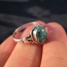 925 Silver Tibetan Turquoise stone Ring jewelry Nepal Size 6.75 US A875