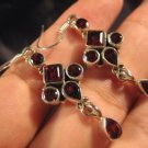 925 Silver natural Garnet stone crystal earrings A802 925 Silver natural Garnet stone crystal earrings A802