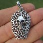 925 Sterling Silver Skull Spider Web Pendant Necklace Jewelry Art A13