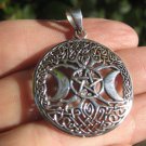 925 Silver Pentagram Double Moon Celtic Pendant Thailand Jewelry Art A487 925 Silver Pentagram Double Moon Celtic Pendant Thailand Jewelry Art A487