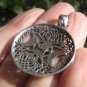 925 Silver Pentagram Double Moon Celtic Pendant Thailand Jewelry Art A487