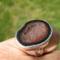925 Silver Agate Geode Ring Taxco Mexico Size 7 US Adjustable A2955