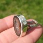 925 Silver Agate Geode Ring Taxco Mexico Size 7 US Adjustable A2955