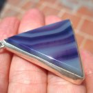 925 Silver Natural Purple Agate Pendant Taxco Mexico A20967