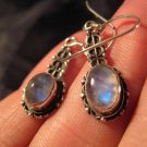 925 Silver Moonstone pair Earrings Earring jewelry Nepal himalayan art A9