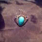 925 Silver Bear Foot Turquoise Ring size 9.25 Native American Indian style A356