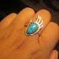 925 Silver Bear Foot Turquoise Ring size 9.25 Native American Indian style A356