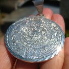 Large 925 Silver Mayan Calendar Pendant Necklace Taxco Mexico A8371 Large 925 Silver Mayan Calendar Pendant Necklace Taxco Mexico A8371