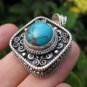 925 Silver Turquoise Compartment Locket Pendant Necklace Nepal Jewelry Art A8118