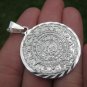 950 Silver Mayan Calendar Pendant Taxco Mexico A27734