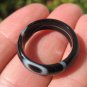 Natural Black Agate Ring Thailand Jewelry Art Size 7 US A11
