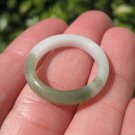 Natural White Green Jadeite Jade Ring Thailand Jewelry Art Size 9.5 US A516