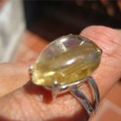 925 Silver Golden Rutile Quartz Ring Taxco Mexico Size 7.75 A5692