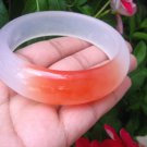 Natural white orange Jade Agate Carnelian Stone Bangle Bracelet  EB 485