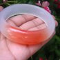 Natural white orange Jade Agate Carnelian Stone Bangle Bracelet EB 485