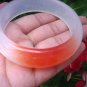 Natural white orange Jade Agate Carnelian Stone Bangle Bracelet EB 485