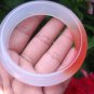 Natural white orange Jade Agate Carnelian Stone Bangle Bracelet EB 485