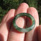 Natural Green White Jade Ring Myanmar Jewelry Art Size 7 US A428