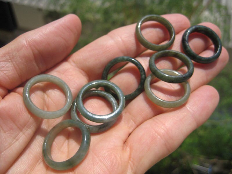 Set 11 ( lot ) Natural Jade ring Thailand jewelry stone size US 6.75 7