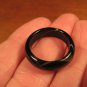 Natural Black Agate Stone Ring Thailand Jewelry Size 7 A702