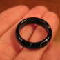 Natural Black Agate Stone Ring Thailand Jewelry Size 7 A702