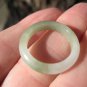 Natural Green White Jade Ring Myanmar Jewelry Art Size 7 US A419