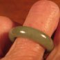 Natural Olive Green Jade Ring Myanmar Jewelry Art Size 7 US A395