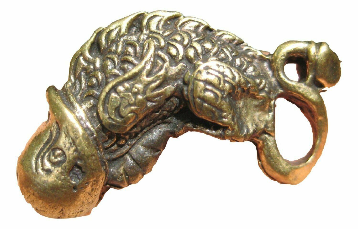Brass Amulet Phallic Phallus Paladkik Love Charm Amulet Statue 1 Free Gift