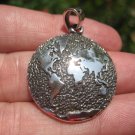 925 Silver World Map Globe Pendant Necklace A46 925 Silver World Map Globe Pendant Necklace A46