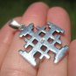 925 Sterling Silver Five fold Cross Crusaders Cross Medal A18