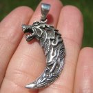 925 Silver Celtic Viking Norse Wolf Pendant Necklace A18 925 Silver Celtic Viking Norse Wolf Pendant Necklace A18