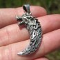 925 Silver Celtic Viking Norse Wolf Pendant Necklace A18