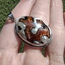925 Sterling Silver African Turban Shell Pendant Thailand CH8388