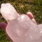 Large Natural Rosequartz Crystal Buddha Statue India Size 5.25"CH9823