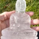 Large Natural Quartz Crystal Buddha Statue India Size 5.3" CH7864