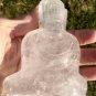 Large Natural Quartz Crystal Buddha Statue India Size 5.3" CH7864