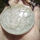natural jadeite Jade bird flower pendant necklace xy733