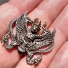 Brass metal Garuda bird statue amulet silver color Thailand np65 Brass metal Garuda bird statue amulet silver color Thailand np65