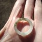natural Jada Jade ring Myanmar cream and white size 7.5 us x7933